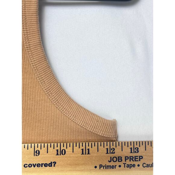 Maeve Women's Size Small Peach Tan Sleeveless Ribbed Summer Tank Top - Picture 4 of 6